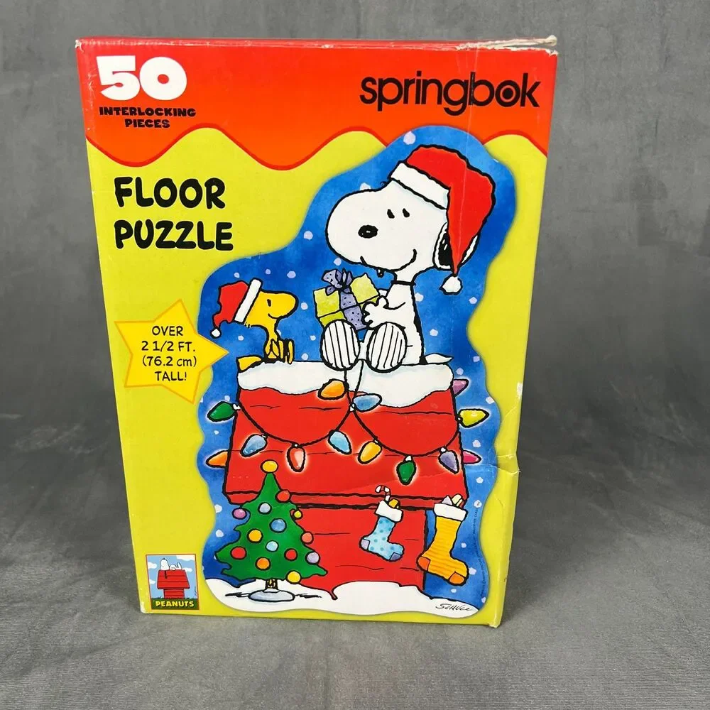 Springbok Peanuts Christmas Floor Puzzle 50 Pieces Snoopy Woodstock Holiday